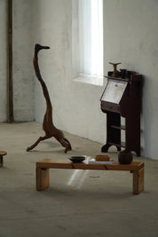 Swedish_Modern_Brutalist_Table_Bench_in_Solid_Pine,_1970s