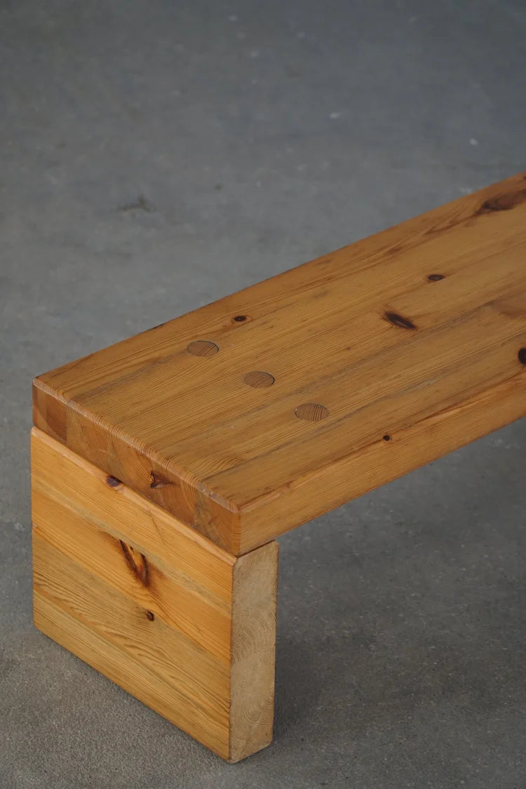 Swedish_Modern_Brutalist_Table_Bench_in_Solid_Pine,_1970s