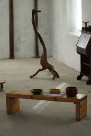 Swedish_Modern_Brutalist_Table_Bench_in_Solid_Pine,_1970s