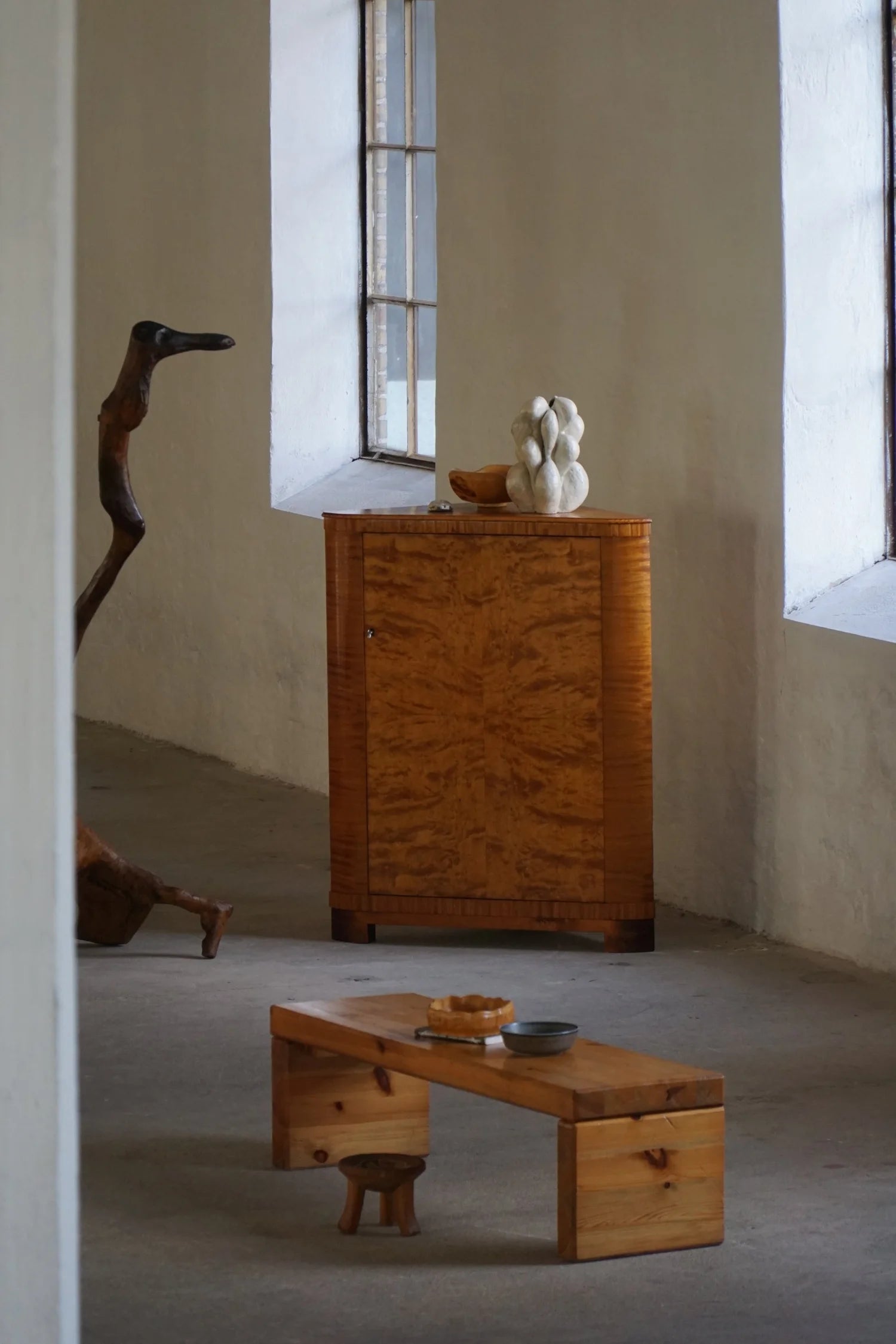 Swedish_Modern_Brutalist_Table_Bench_in_Solid_Pine,_1970s
