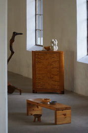 Swedish_Modern_Brutalist_Table_Bench_in_Solid_Pine,_1970s