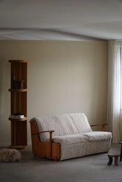 Swedish_Modern,_Freestanding_Two_Seater_Sofa_/_Bed_in_Pine_&_Lambswool,_1950s