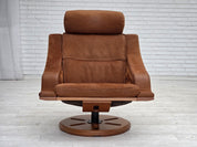 Swivel_Armchair,_Corduroy_Upholstery_&_Wood_Base,_1980s_Sweden