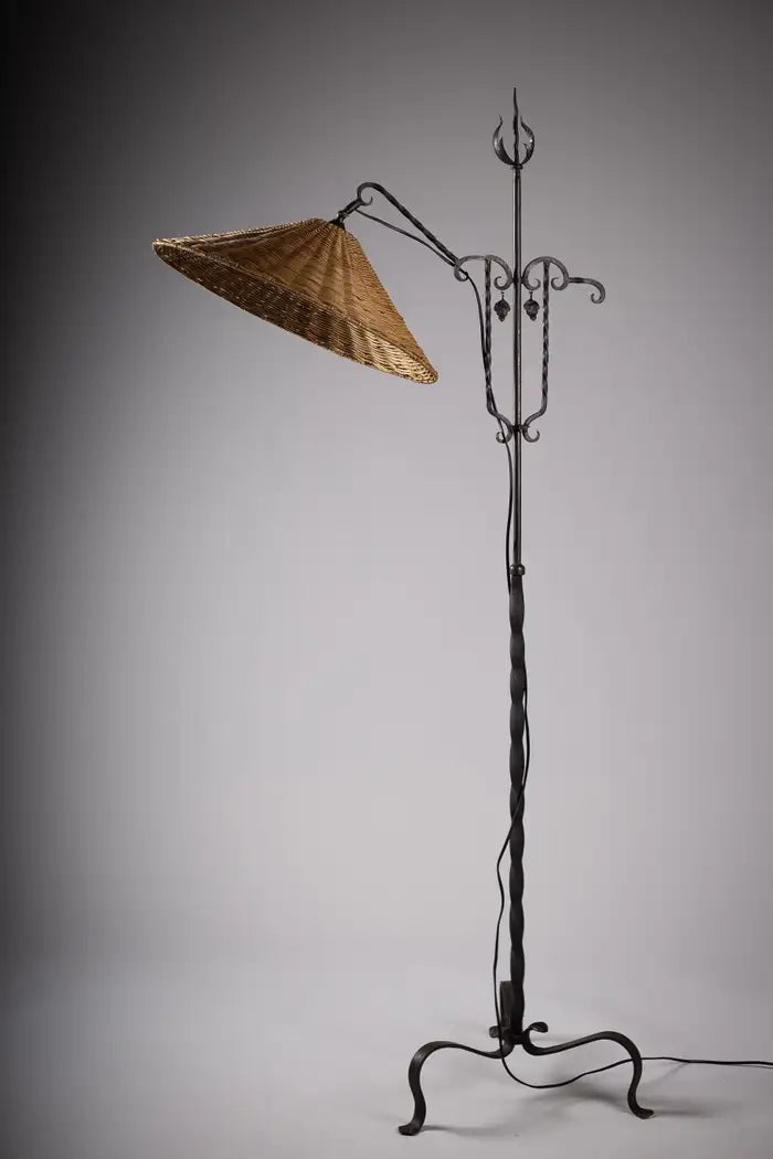 Taidetakomo_Antti_Hakkarainen_Wrought_Iron_Floor_Lamp,_1930s,_Finland