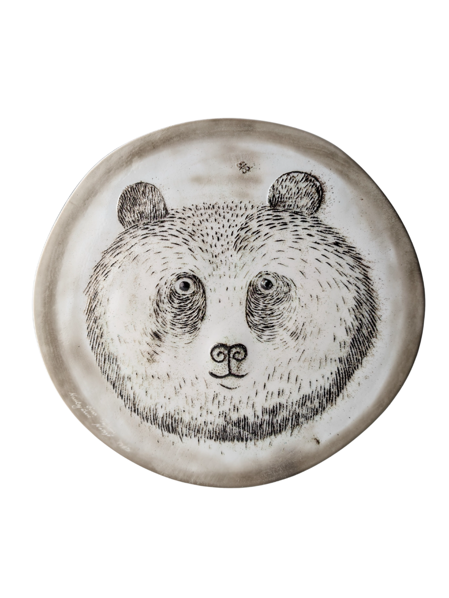 Taika_Panda_Ceramic_Plate_by_Oiva_Toikka_for_Nuutajärvi,_Finland,_1983