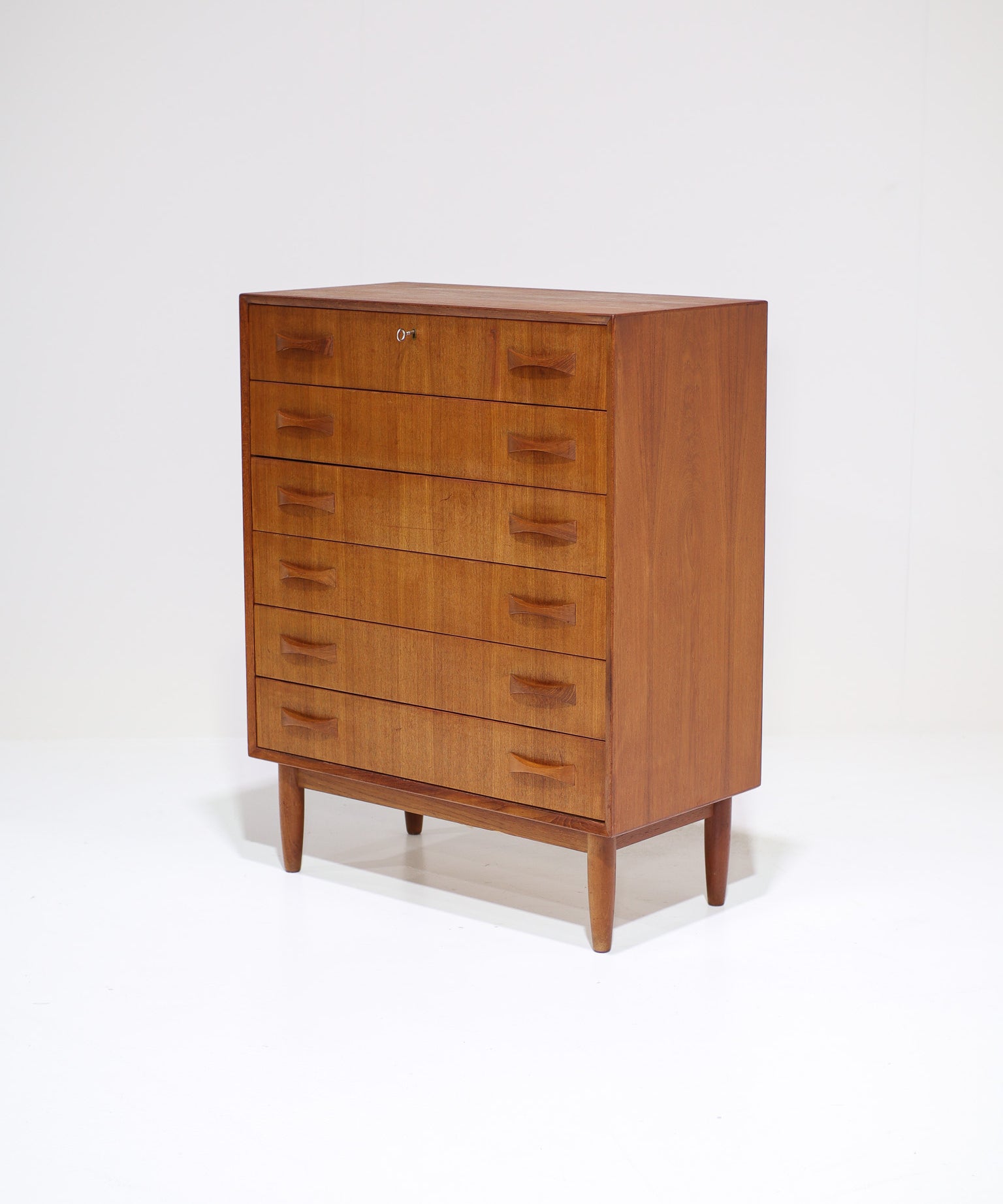 Teak_Tallboy_Chest_of_Drawers_by_Clausen_&_Søn,_1960s,_Denmark