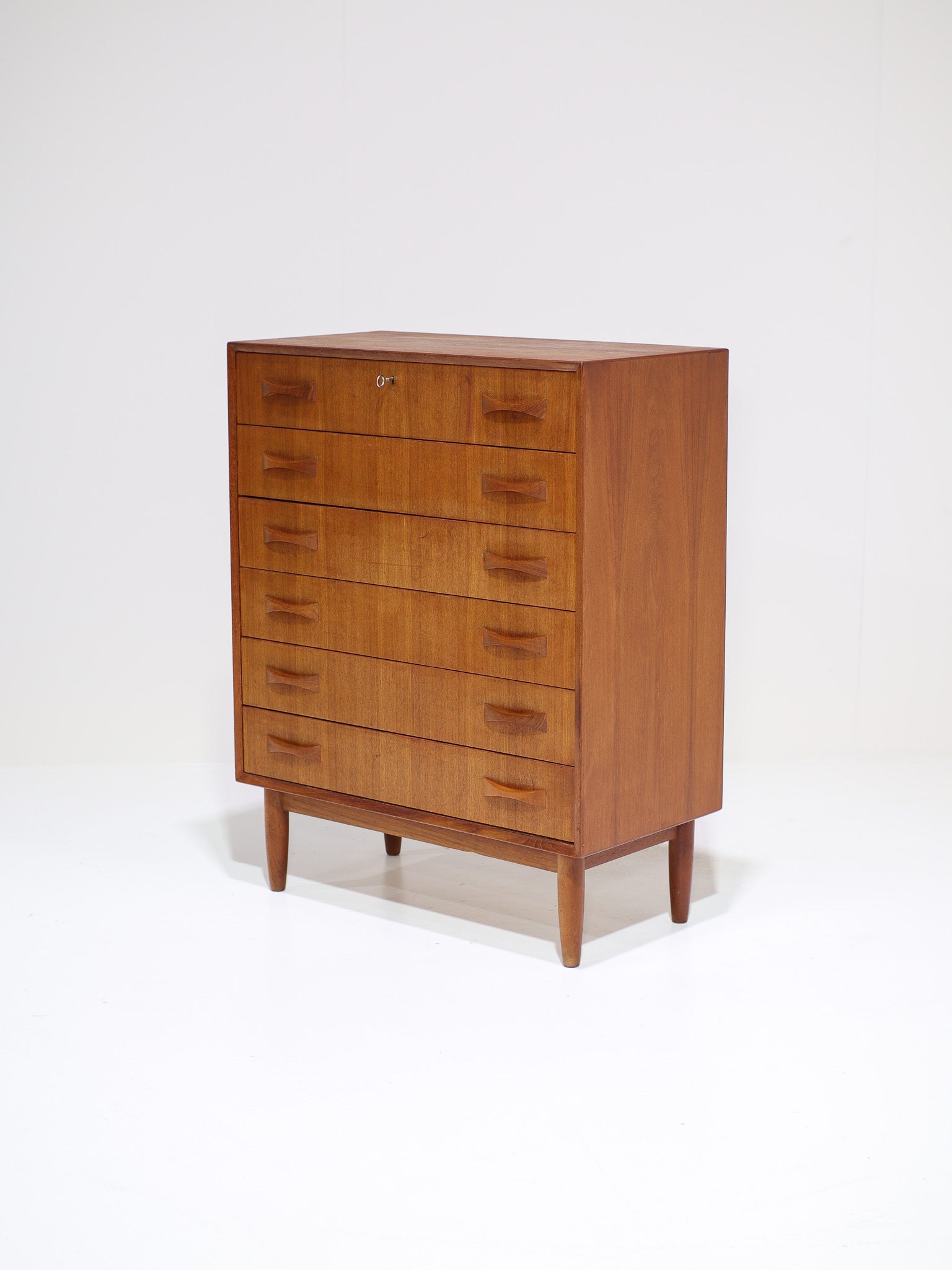 Teak_Tallboy_Chest_of_Drawers_by_Clausen_&_Søn,_1960s,_Denmark