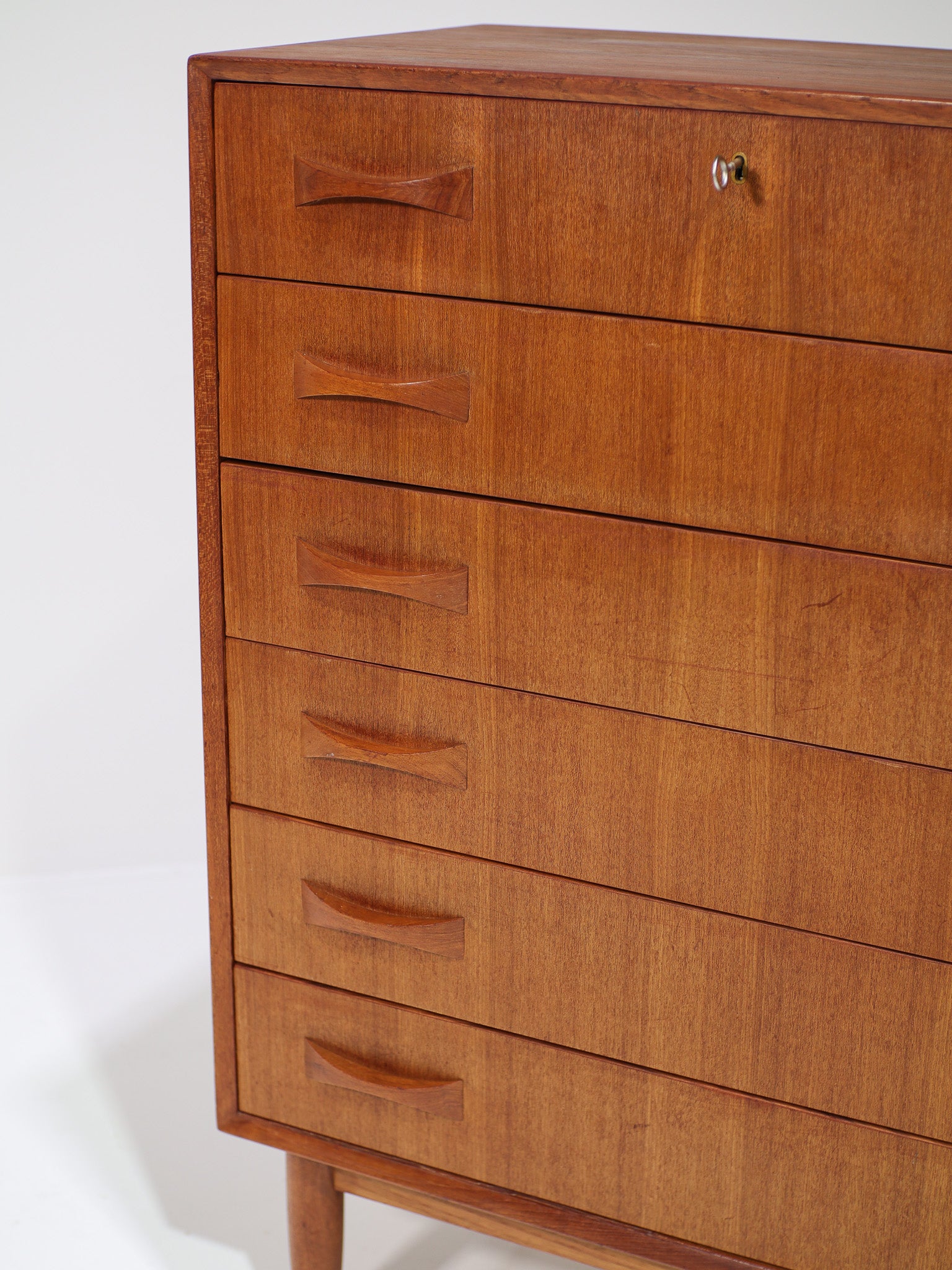 Teak_Tallboy_Chest_of_Drawers_by_Clausen_&_Søn,_1960s,_Denmark
