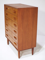 Teak_Tallboy_Chest_of_Drawers_by_Clausen_&_Søn,_1960s,_Denmark