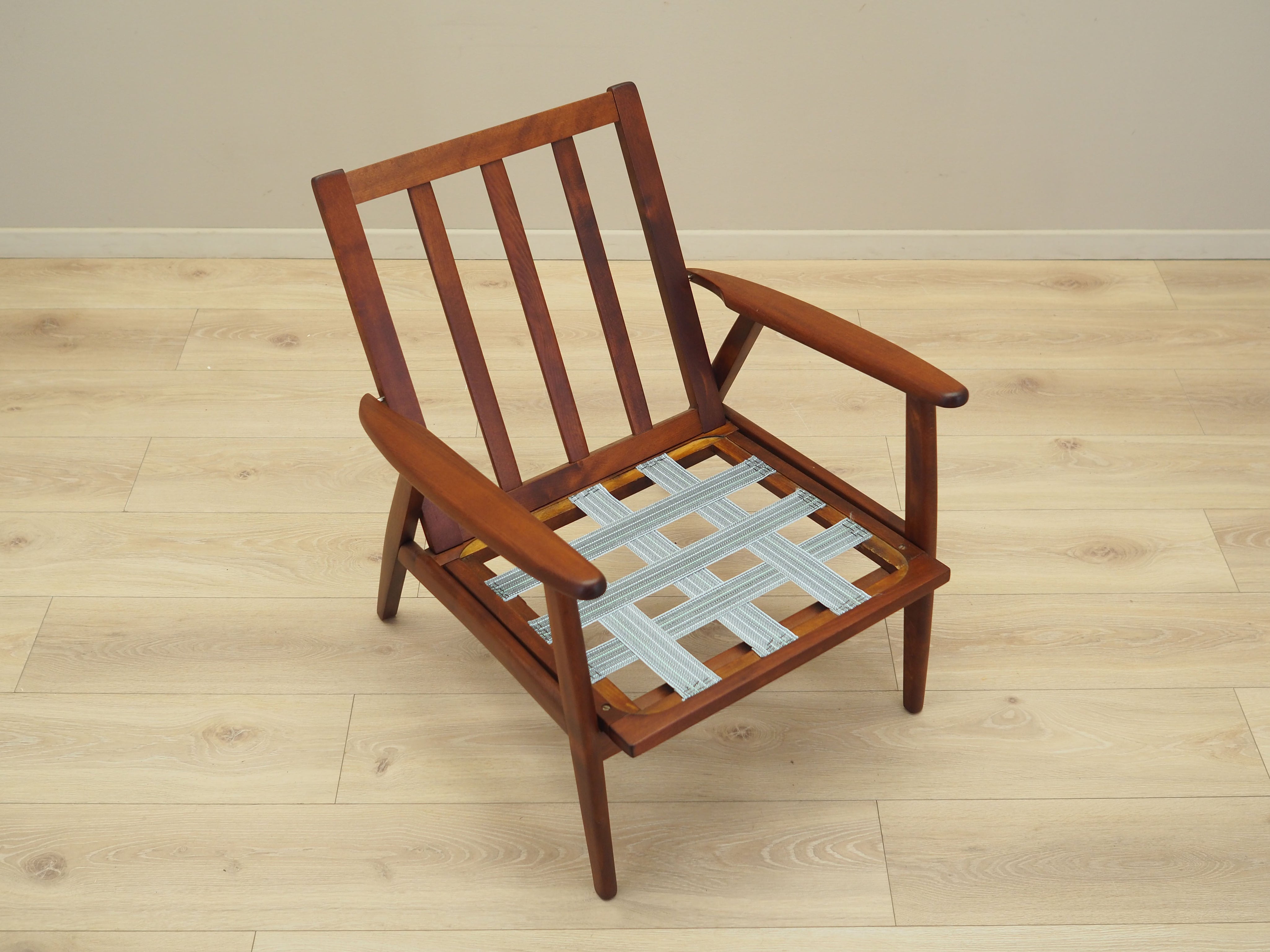 Teak_Armchair,_Danish_Design,_Refurbished_Fabric,_1970s,_Denmark