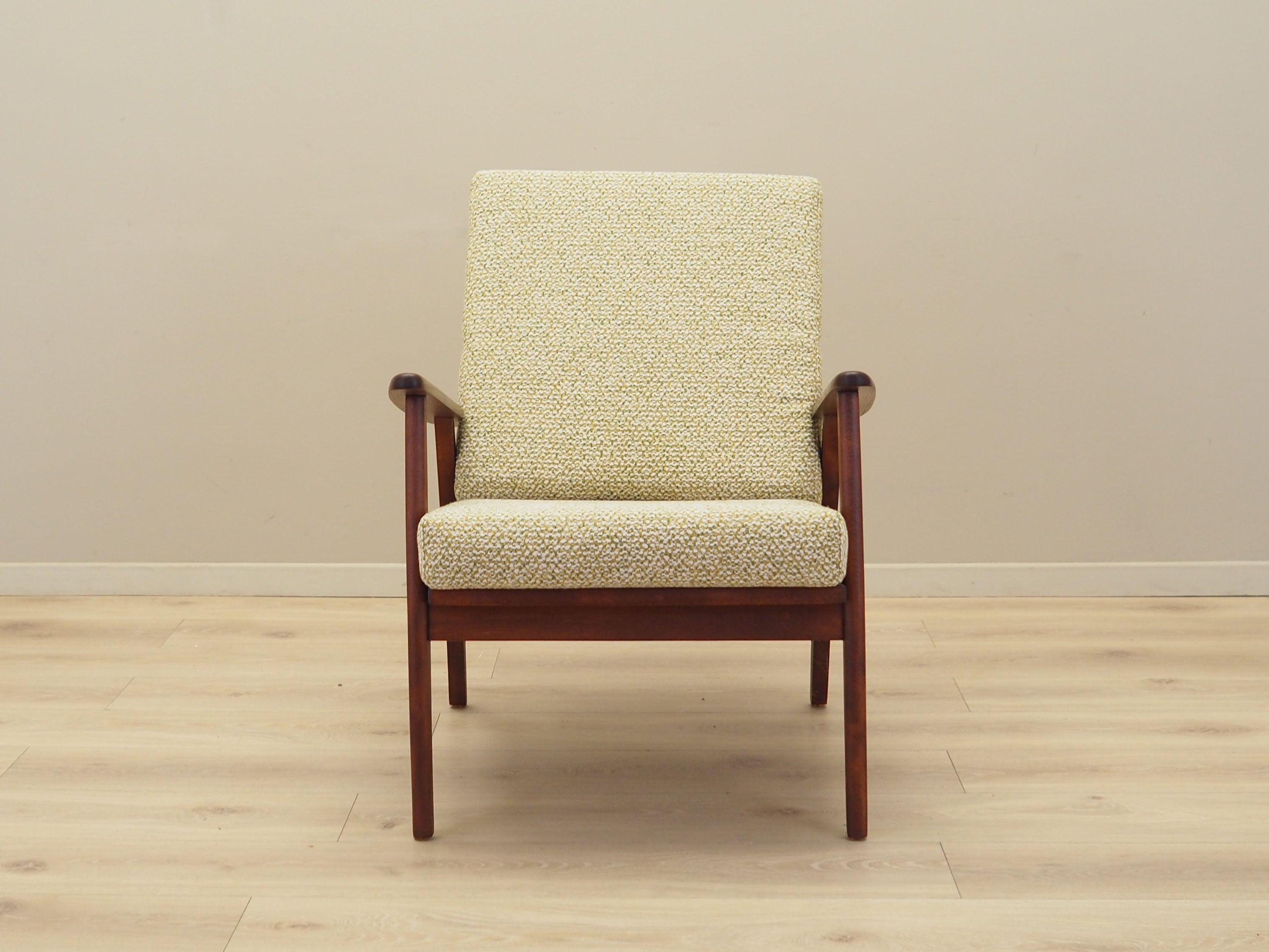 Teak_Armchair,_Danish_Design,_Refurbished_Fabric,_1970s,_Denmark