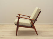 Teak_Armchair,_Danish_Design,_Refurbished_Fabric,_1970s,_Denmark