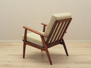 Teak_Armchair,_Danish_Design,_Refurbished_Fabric,_1970s,_Denmark