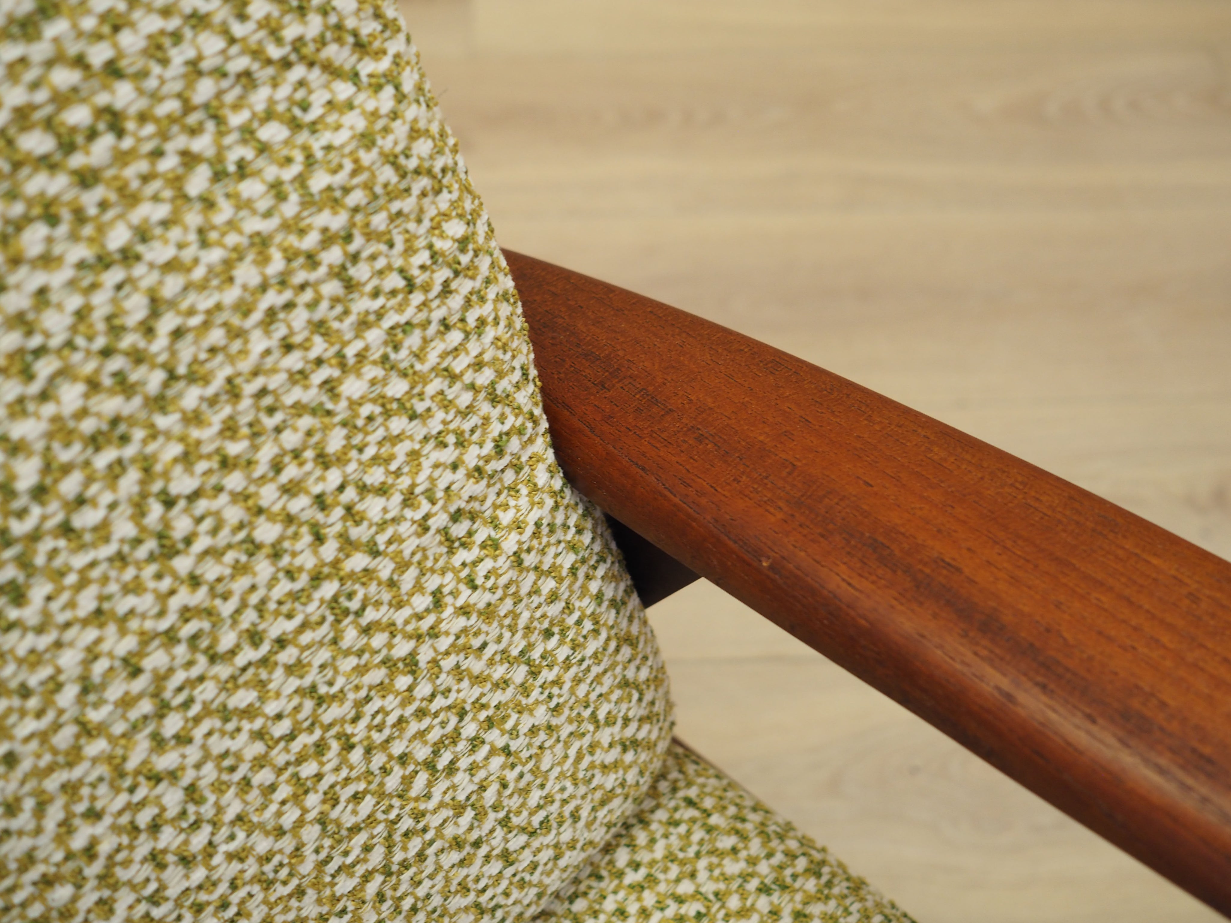 Teak_Armchair,_Danish_Design,_Refurbished_Fabric,_1970s,_Denmark