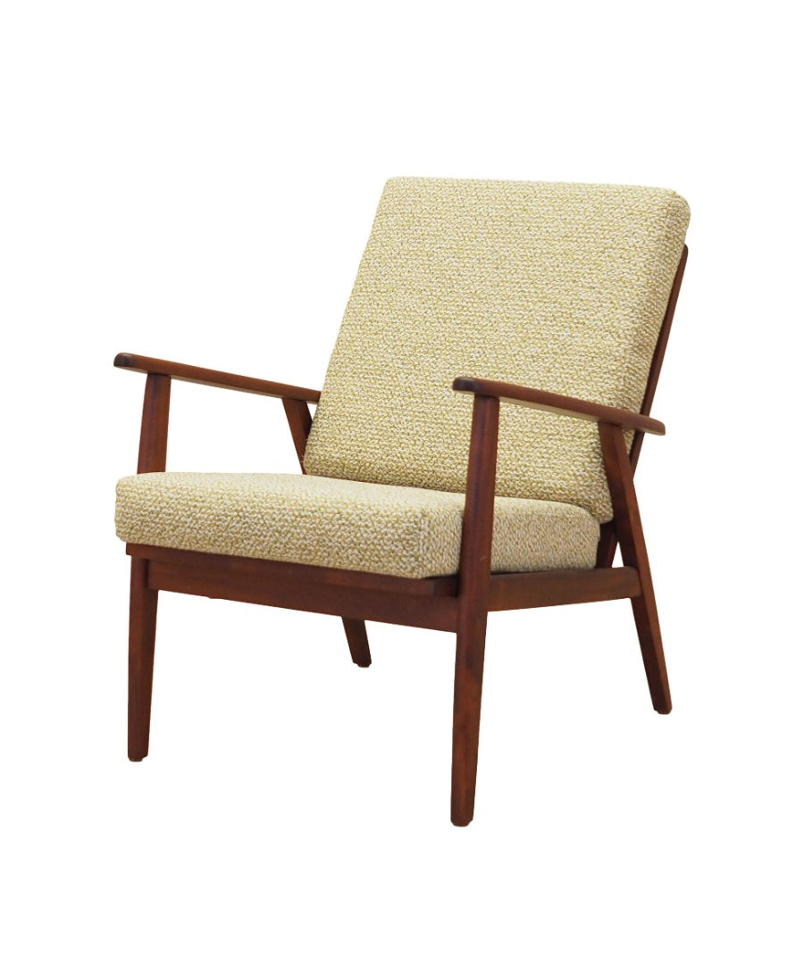 Teak_Armchair,_Danish_Design,_Refurbished_Fabric,_1970s,_Denmark