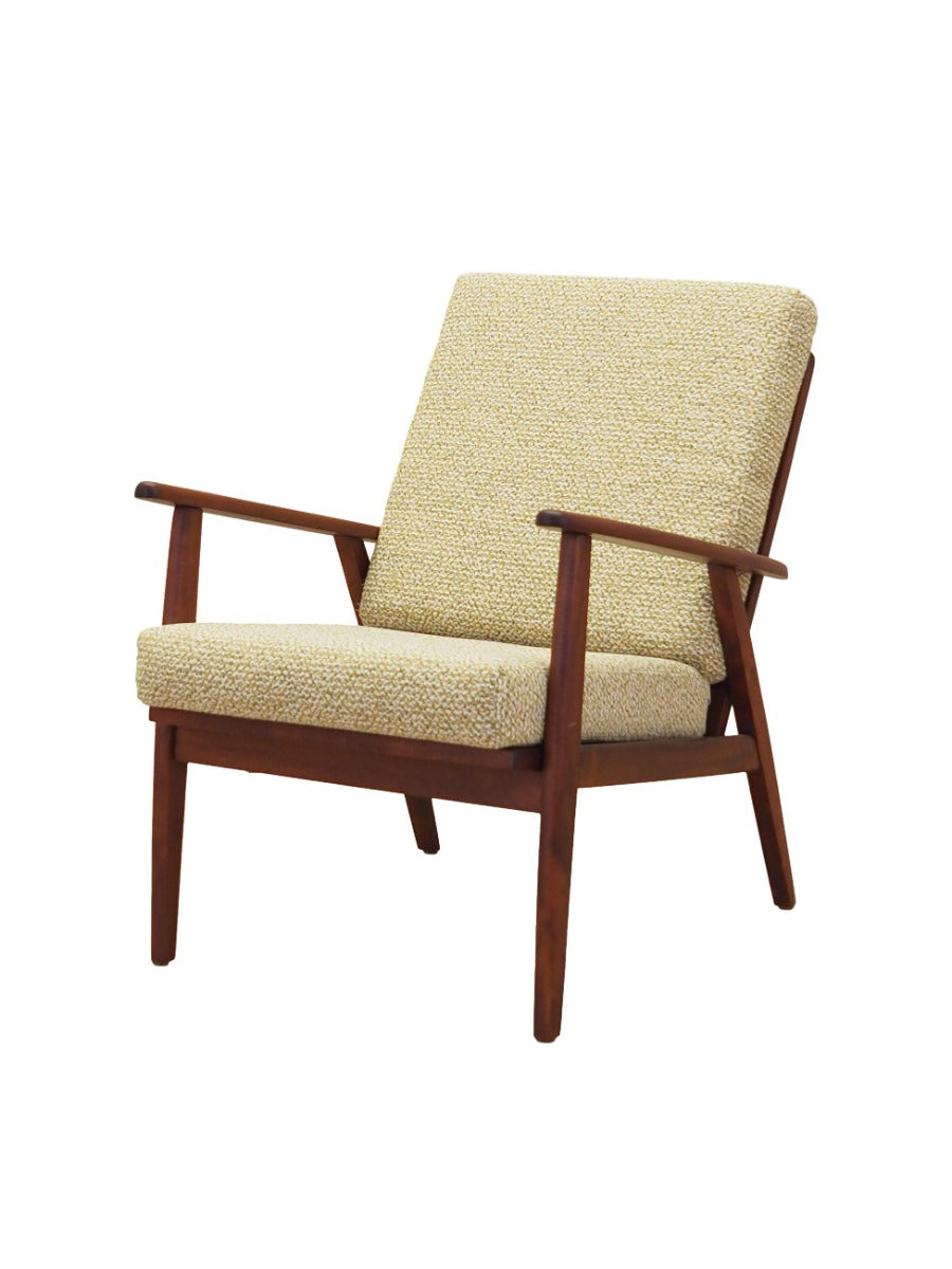 Teak_Armchair,_Danish_Design,_Refurbished_Fabric,_1970s,_Denmark