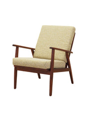 Teak_Armchair,_Danish_Design,_Refurbished_Fabric,_1970s,_Denmark