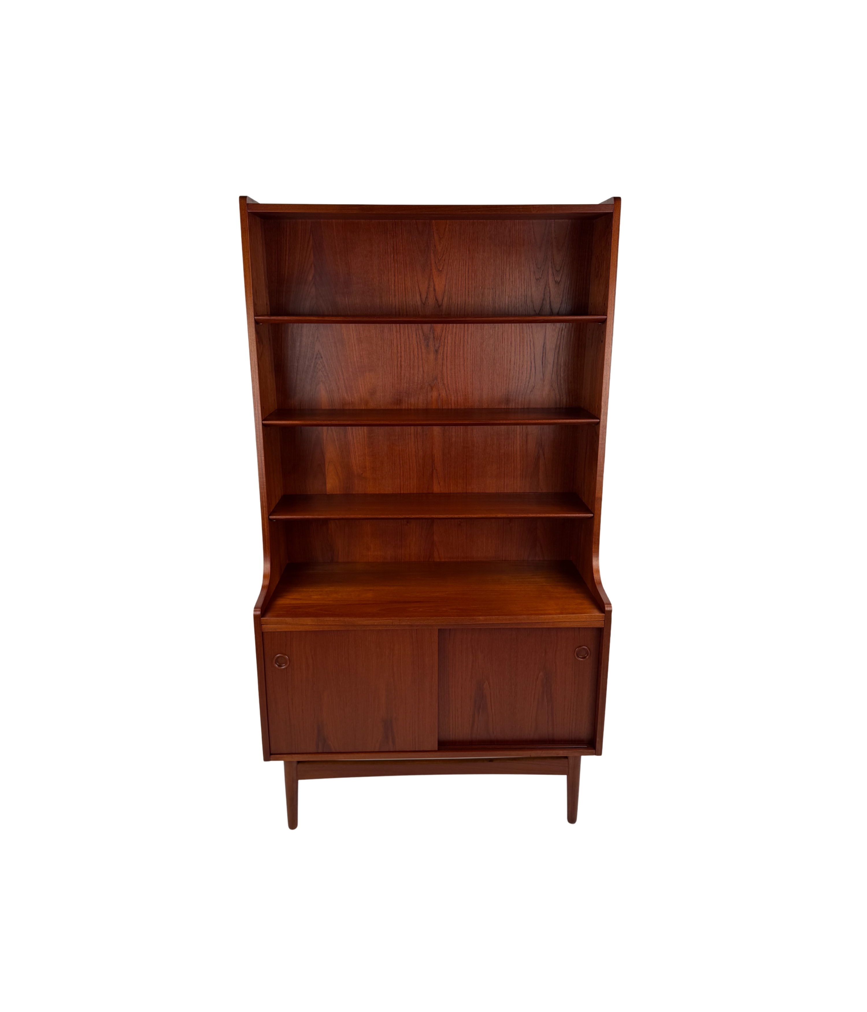Teak_Bookcase_with_Cabinet_by_Johannes_Sorth_for_Nexø_Møbelfabrik,_Denmark,_1960s