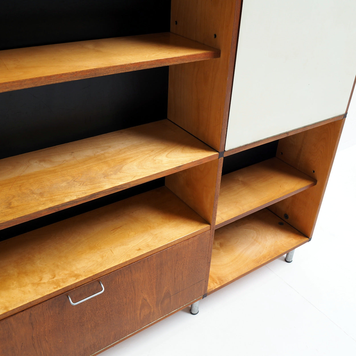 Cees_Braakman_Made_to_Measure_Cabinet_for_Pastoe_in_Teak_with_Black_and_Off-White_Details,_Netherlands,_Mid-Century_Modern
