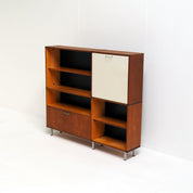 Cees_Braakman_Made_to_Measure_Cabinet_for_Pastoe_in_Teak_with_Black_and_Off-White_Details,_Netherlands,_Mid-Century_Modern