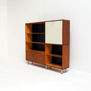 Cees_Braakman_Made_to_Measure_Cabinet_for_Pastoe_in_Teak_with_Black_and_Off-White_Details,_Netherlands,_Mid-Century_Modern