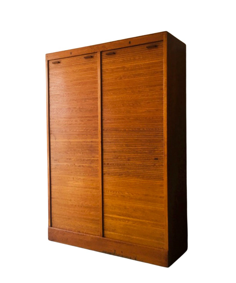 Teak_Tambour_Door_Office_Cabinet,_1960s,_Denmark