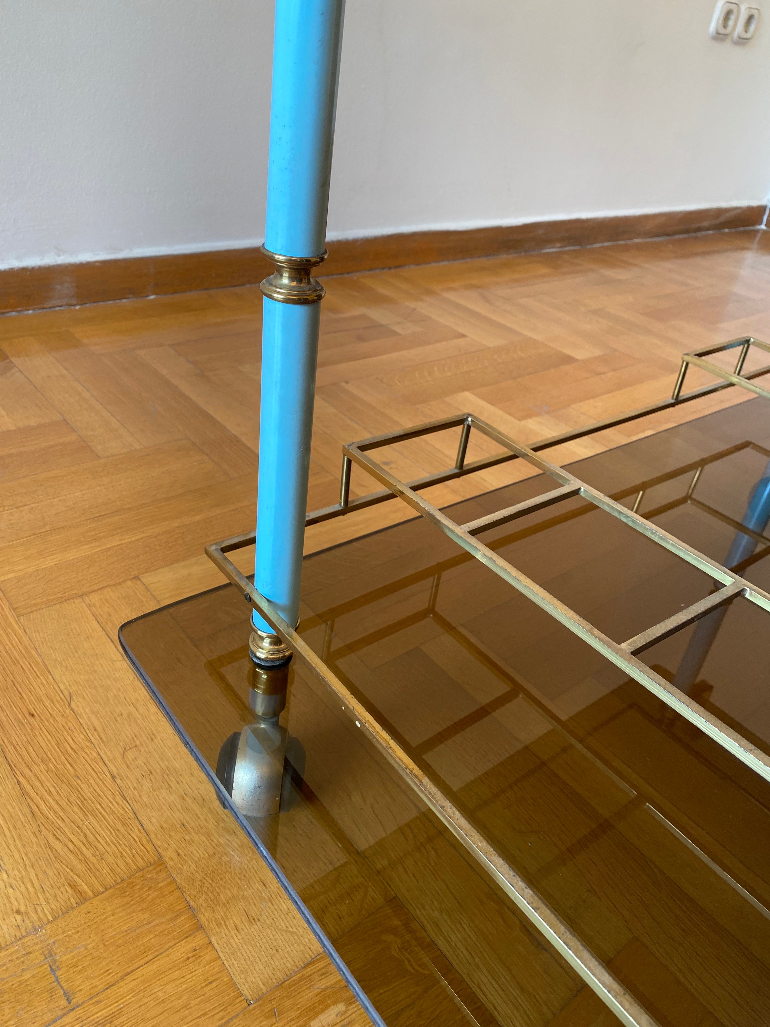 Mid-Century_Brass_Drinks_Trolley_with_Glass_Shelves,_1960s
