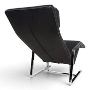 MaRe_Lounge_Chair_by_Christophe_Marchand_for_Team_by_Wellis,_Black_Leather_Reclining_Chaise_Lounge,_Red_Dot_Design_Award