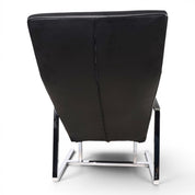MaRe_Lounge_Chair_by_Christophe_Marchand_for_Team_by_Wellis,_Black_Leather_Reclining_Chaise_Lounge,_Red_Dot_Design_Award