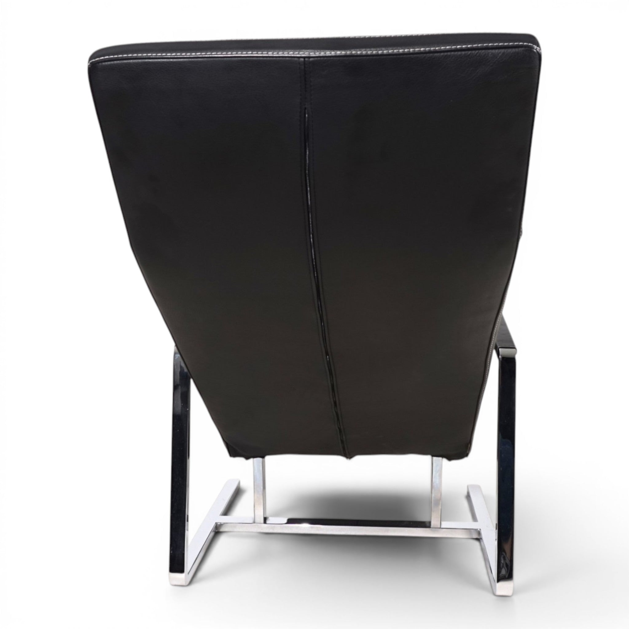 MaRe_Lounge_Chair_by_Christophe_Marchand_for_Team_by_Wellis,_Black_Leather_Reclining_Chaise_Lounge,_Red_Dot_Design_Award