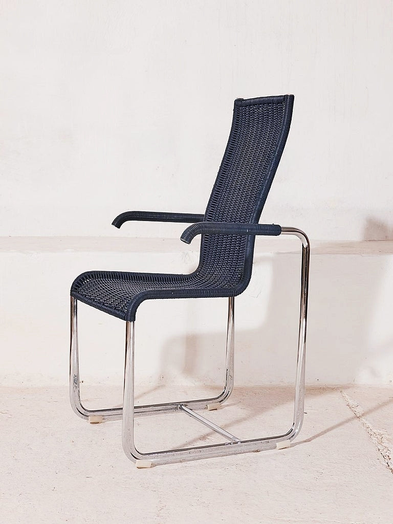 Tecta_D25_Bauhaus_Cantilever_Chair_in_Chrome_and_Navy_Woven_Upholstery,_Germany,_Vintage