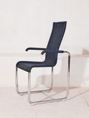 Tecta_D25_Bauhaus_Cantilever_Chair_in_Chrome_and_Navy_Woven_Upholstery,_Germany,_Vintage