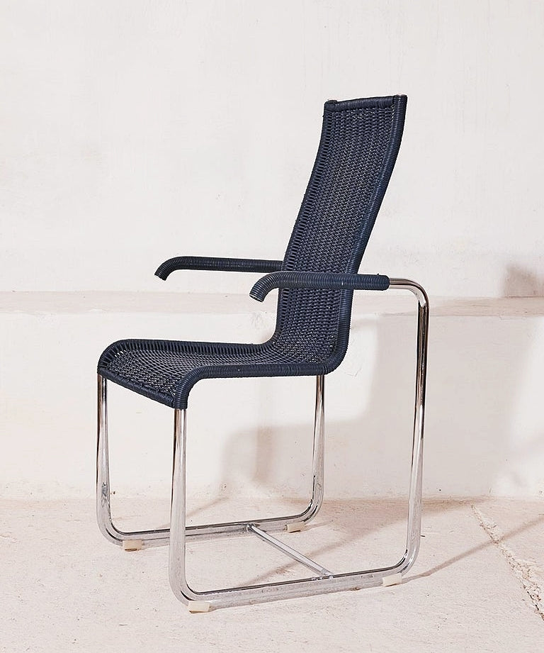 Tecta_D25_Bauhaus_Cantilever_Chair_in_Chrome_and_Navy_Woven_Upholstery,_Germany,_Vintage