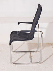 Tecta_D25_Bauhaus_Cantilever_Chair_in_Chrome_and_Navy_Woven_Upholstery,_Germany,_Vintage