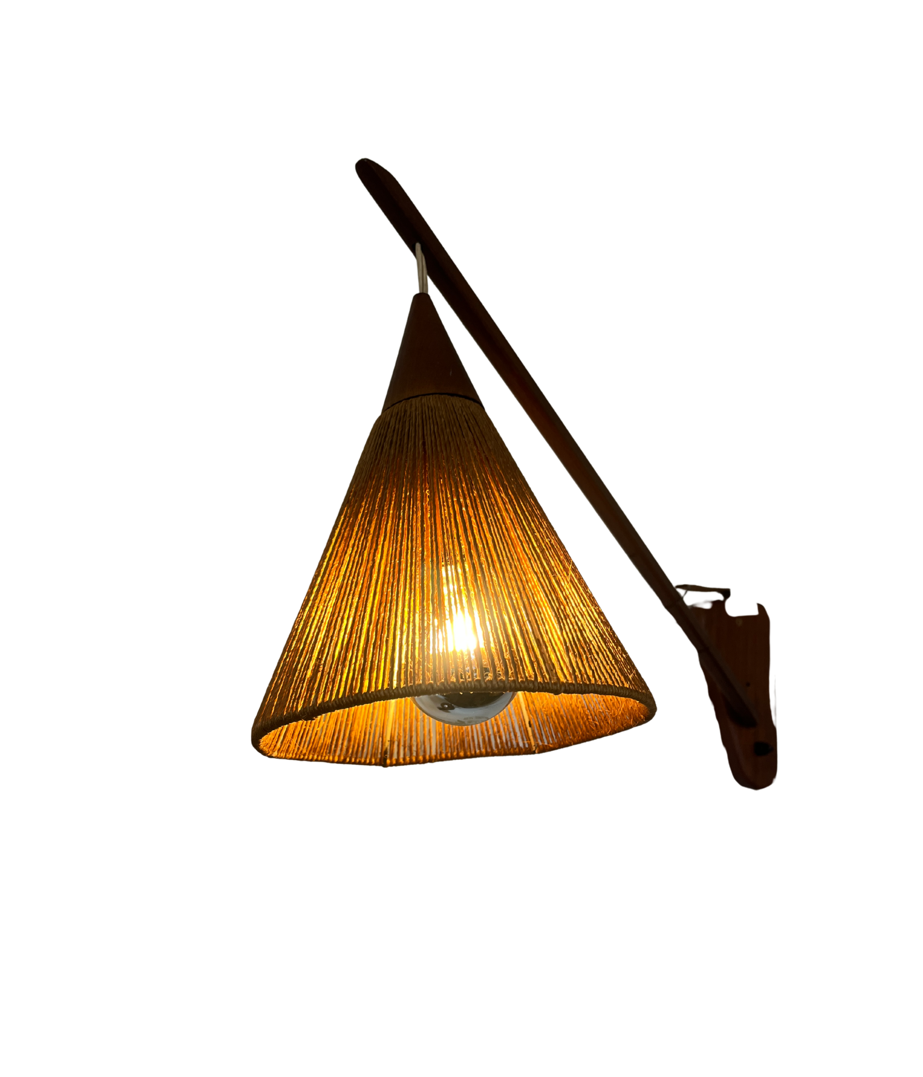 Temde_Leuchten_Adjustable_Teak_Wall_Lamp_with_Cord_Shade,_Germany,_1960s