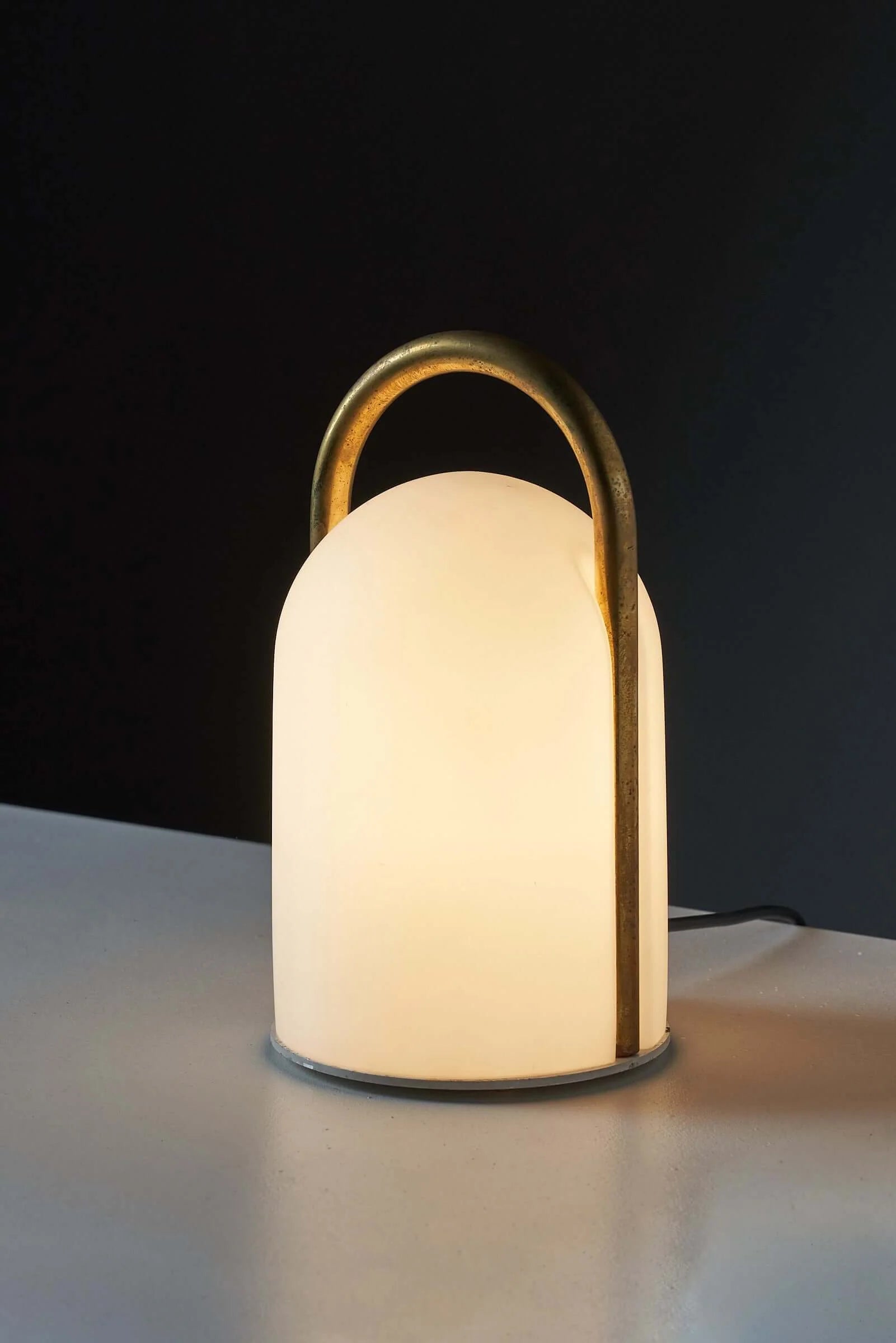 'Tender'_Table_Lamp,_Romolo_Lanciani_for_Tronconi,_Glass_&_Brass,_1980,_Italy