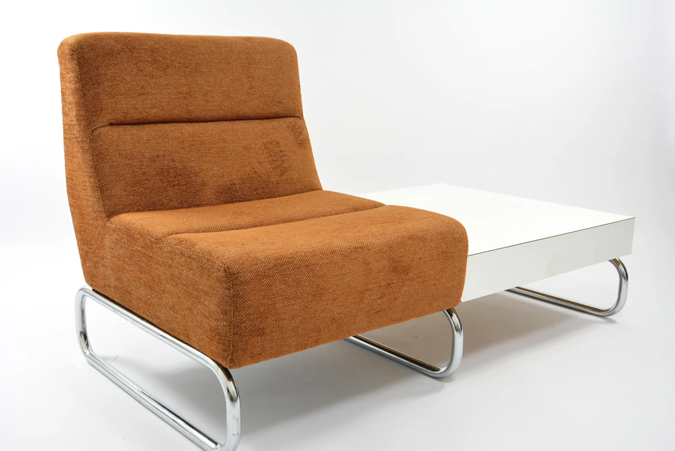Modernist_Chaise_Lounge_with_Side_Table,_Chrome_Frame,_1970s