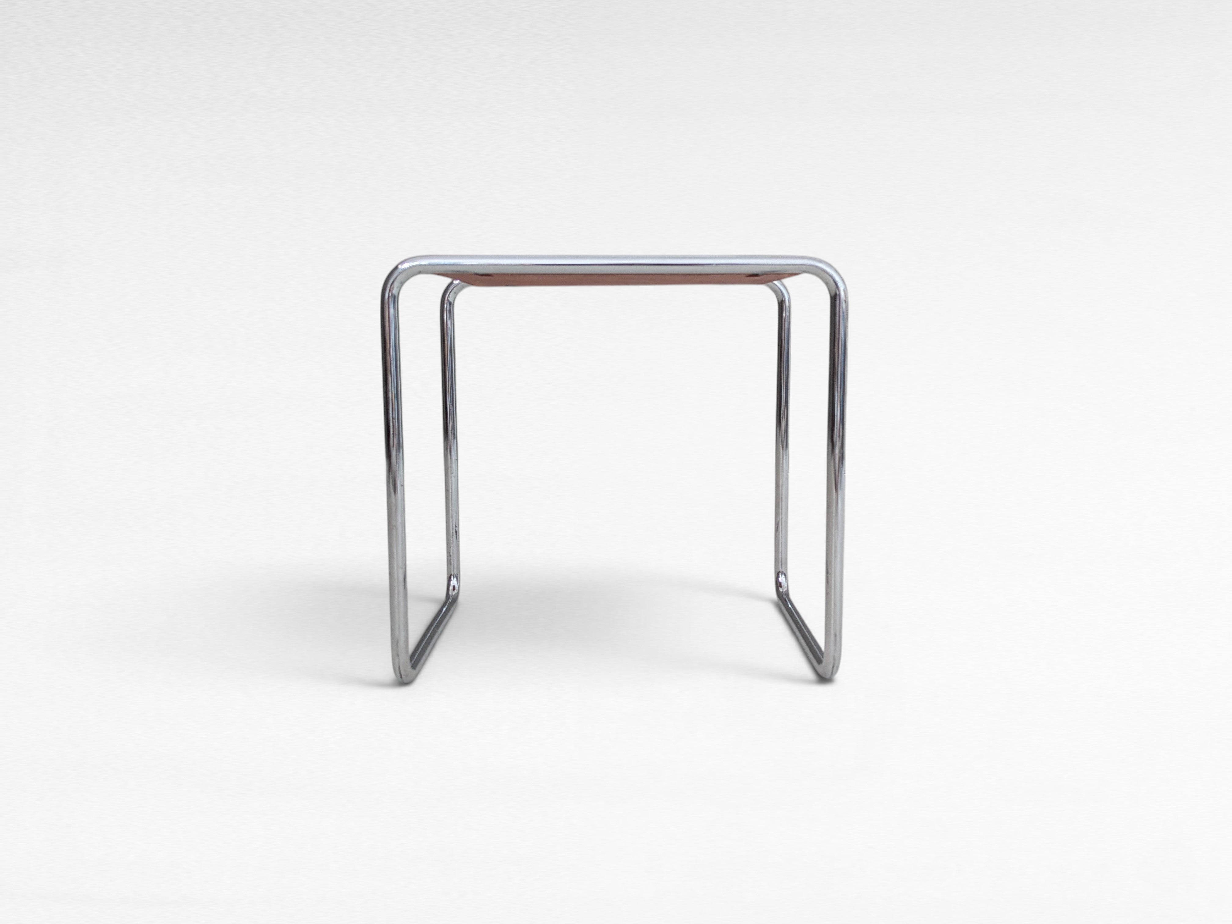 B9_Tubular_Steel_Side_Table_by_Marcel_Breuer_for_Thonet_with_Crimson_Red_Top,_1930s