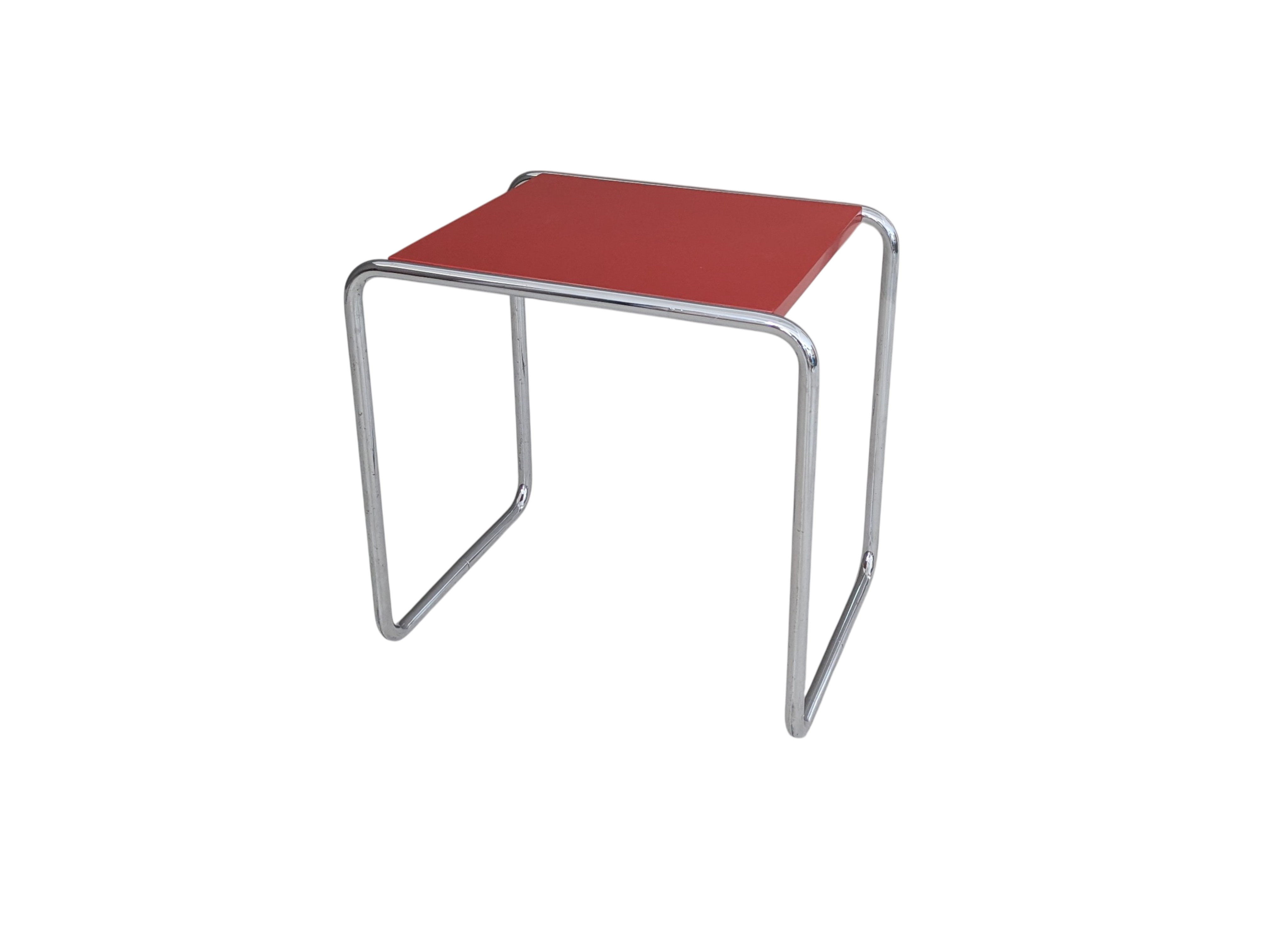 B9_Tubular_Steel_Side_Table_by_Marcel_Breuer_for_Thonet_with_Crimson_Red_Top,_1930s