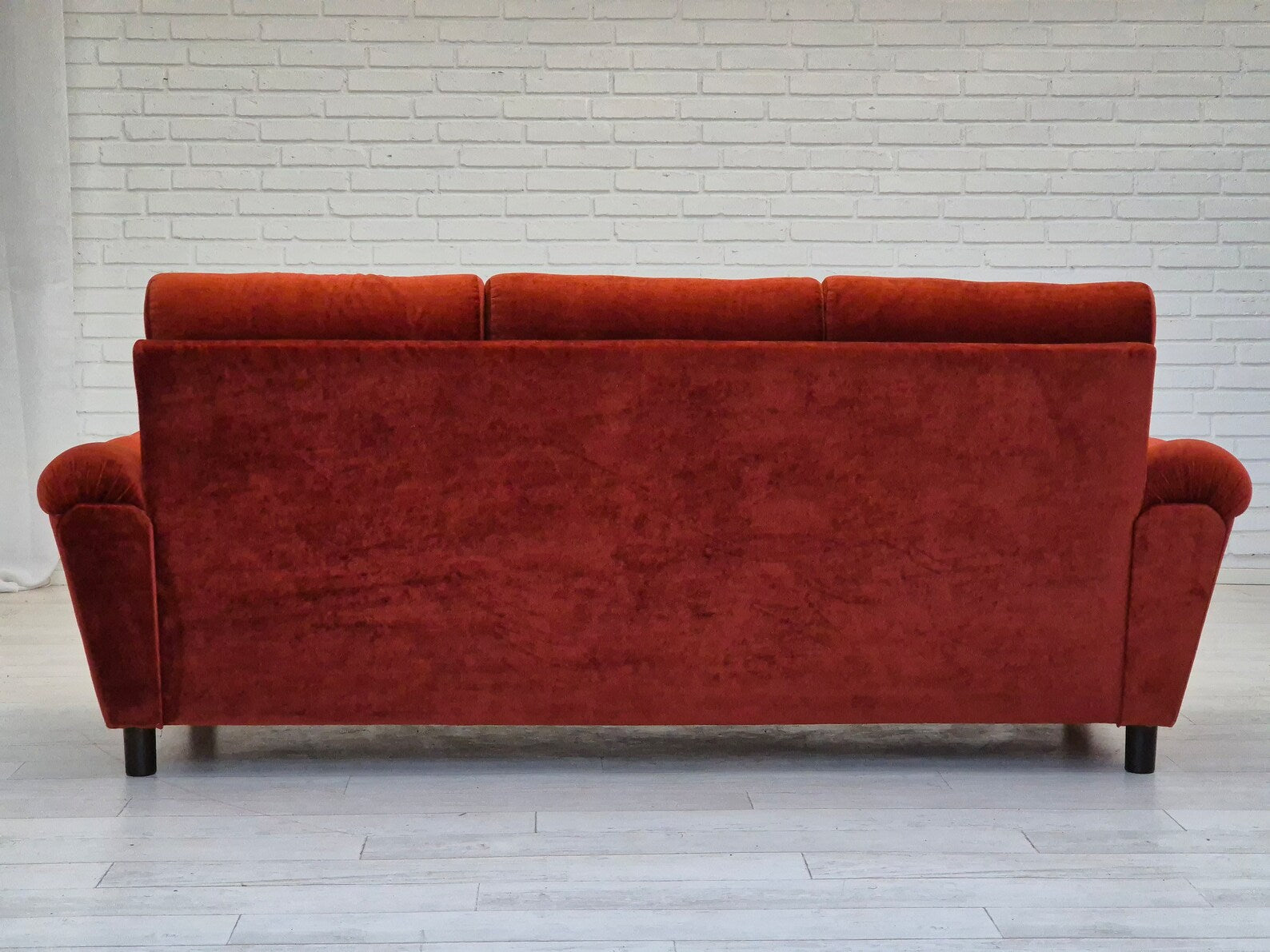 Three-Seater_Sofa,_Red_Furniture_Velour,_1980s_Denmark