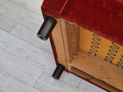 Three-Seater_Sofa,_Red_Furniture_Velour,_1980s_Denmark