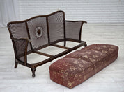 Danish_Modern_Three-Seater_Sofa_in_Salmon_Pink_Velour,_1950s,_Denmark