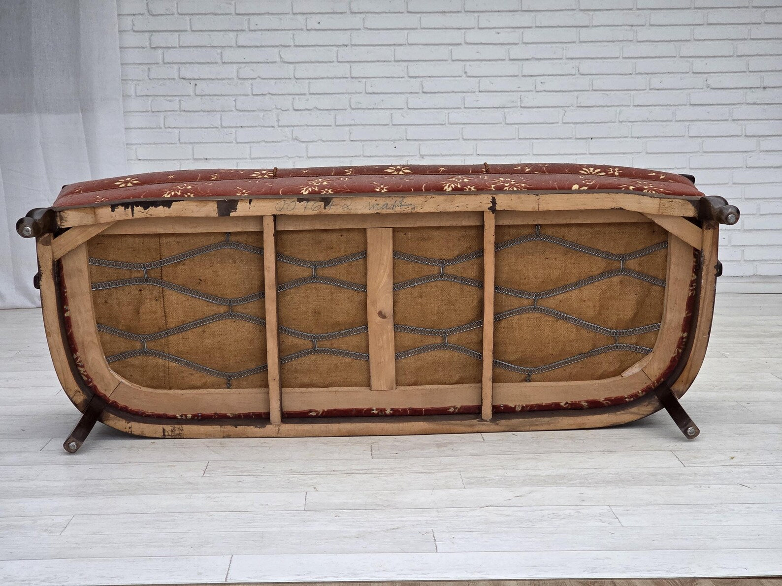 Danish_Modern_Three-Seater_Sofa_in_Salmon_Pink_Velour,_1950s,_Denmark