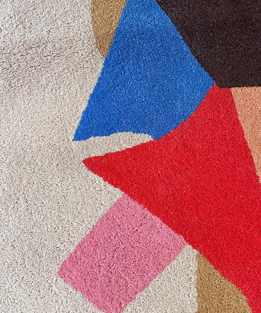 Tisca_Abstract_Hand-Tufted_Wool_Rug,_Signed_“ILES”,_France,_1990s