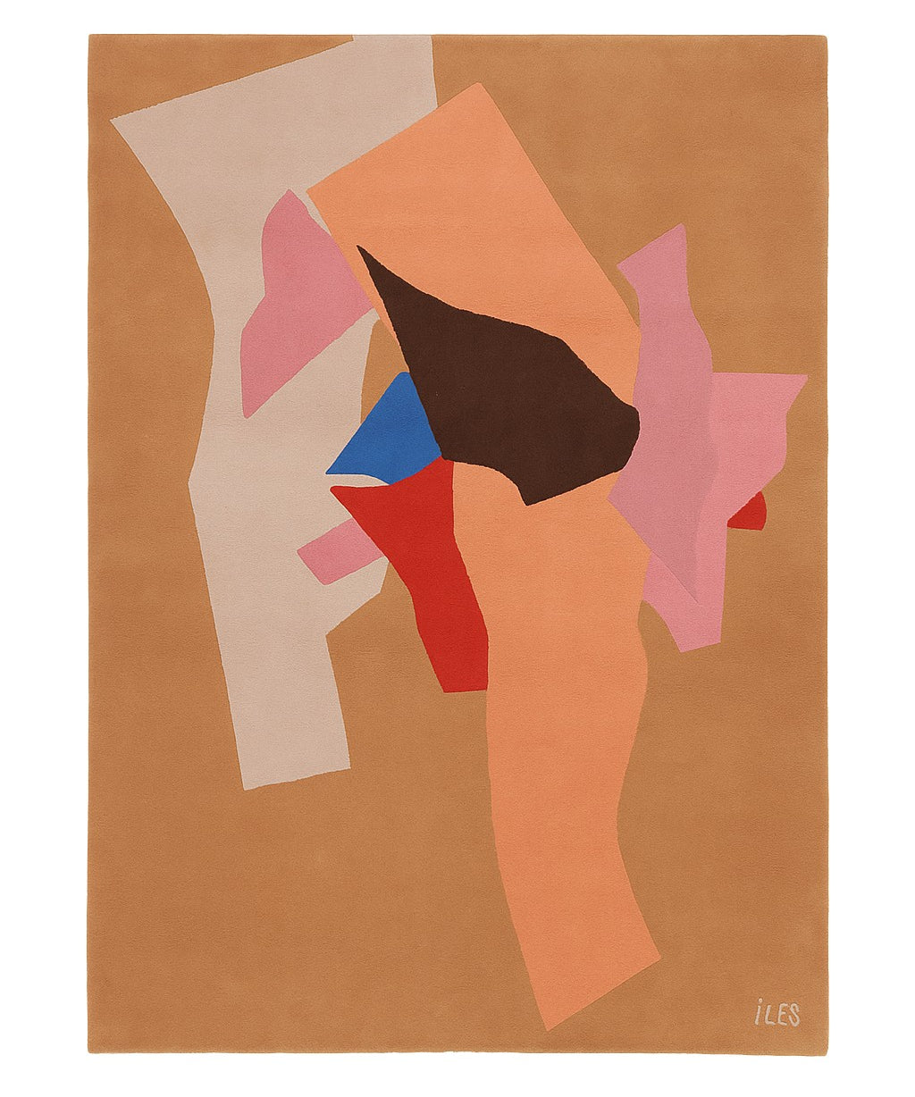 Tisca_Abstract_Hand-Tufted_Wool_Rug,_Signed_“ILES”,_France,_1990s