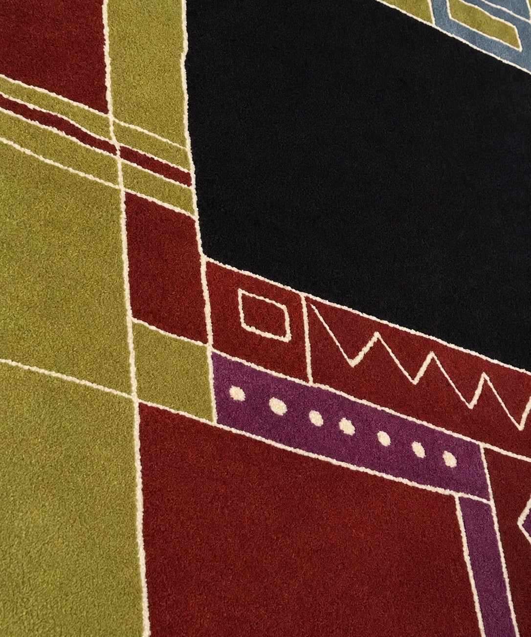 1990s_TISCA_“Krumi”_Hand-Tufted_Wool_Rug_with_Geometric_Pattern