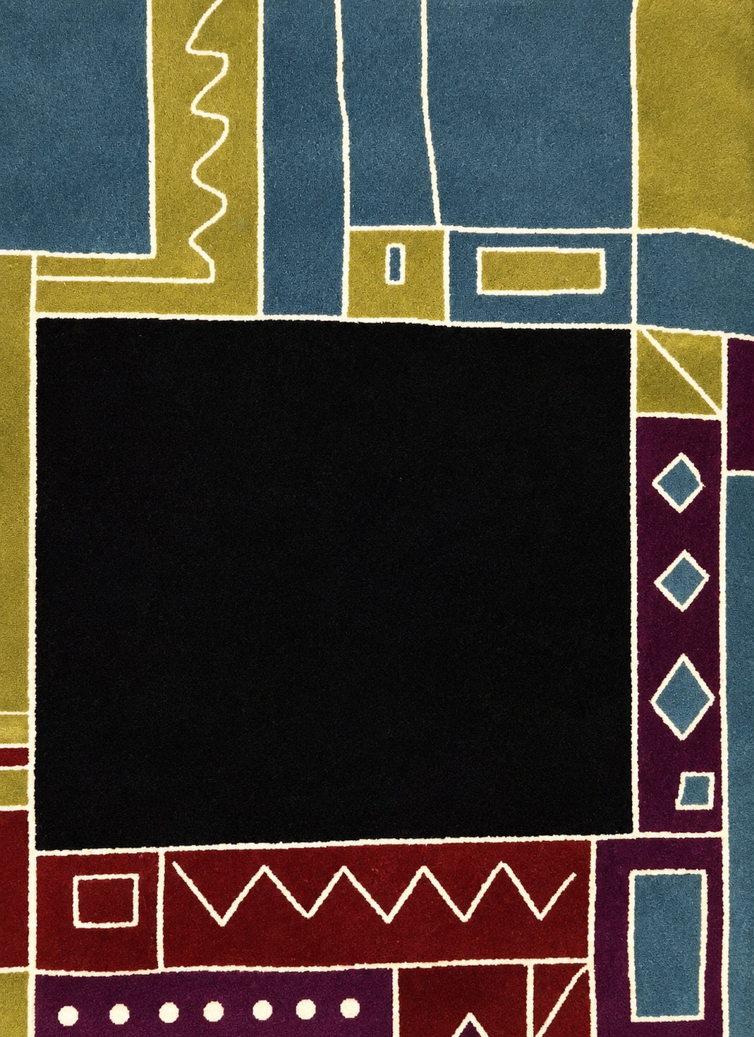 1990s_TISCA_“Krumi”_Hand-Tufted_Wool_Rug_with_Geometric_Pattern
