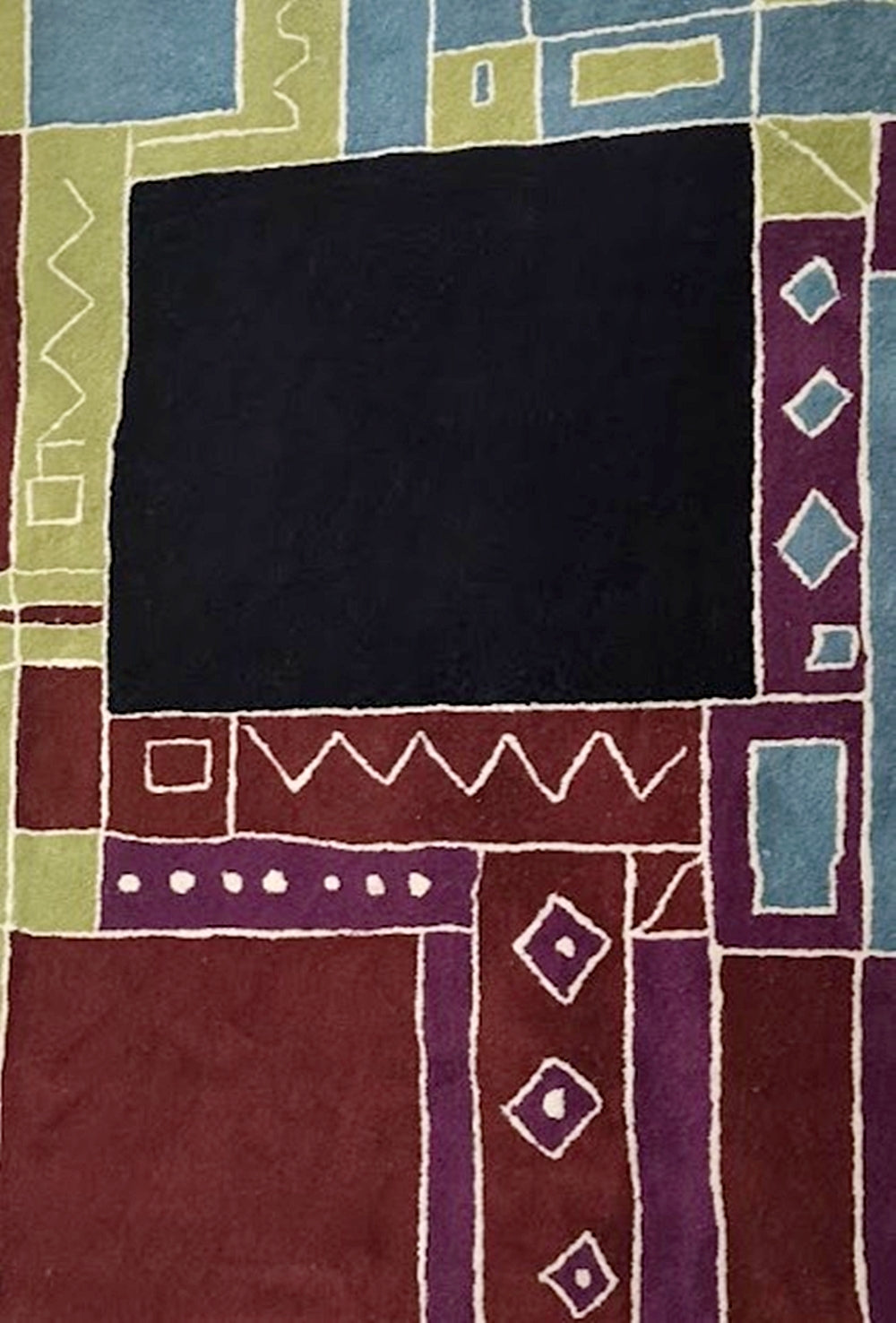 1990s_TISCA_“Krumi”_Hand-Tufted_Wool_Rug_with_Geometric_Pattern