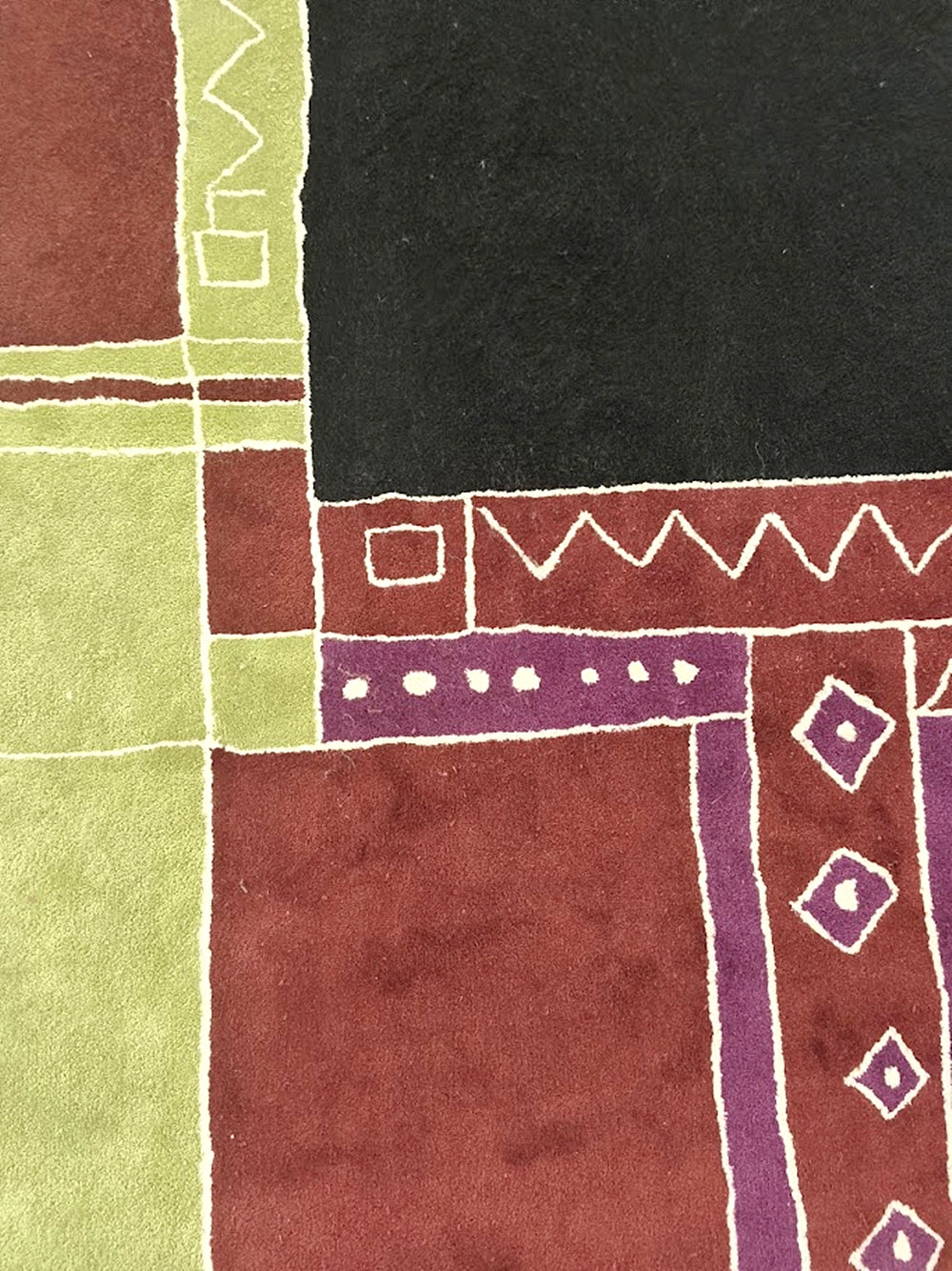 1990s_TISCA_“Krumi”_Hand-Tufted_Wool_Rug_with_Geometric_Pattern