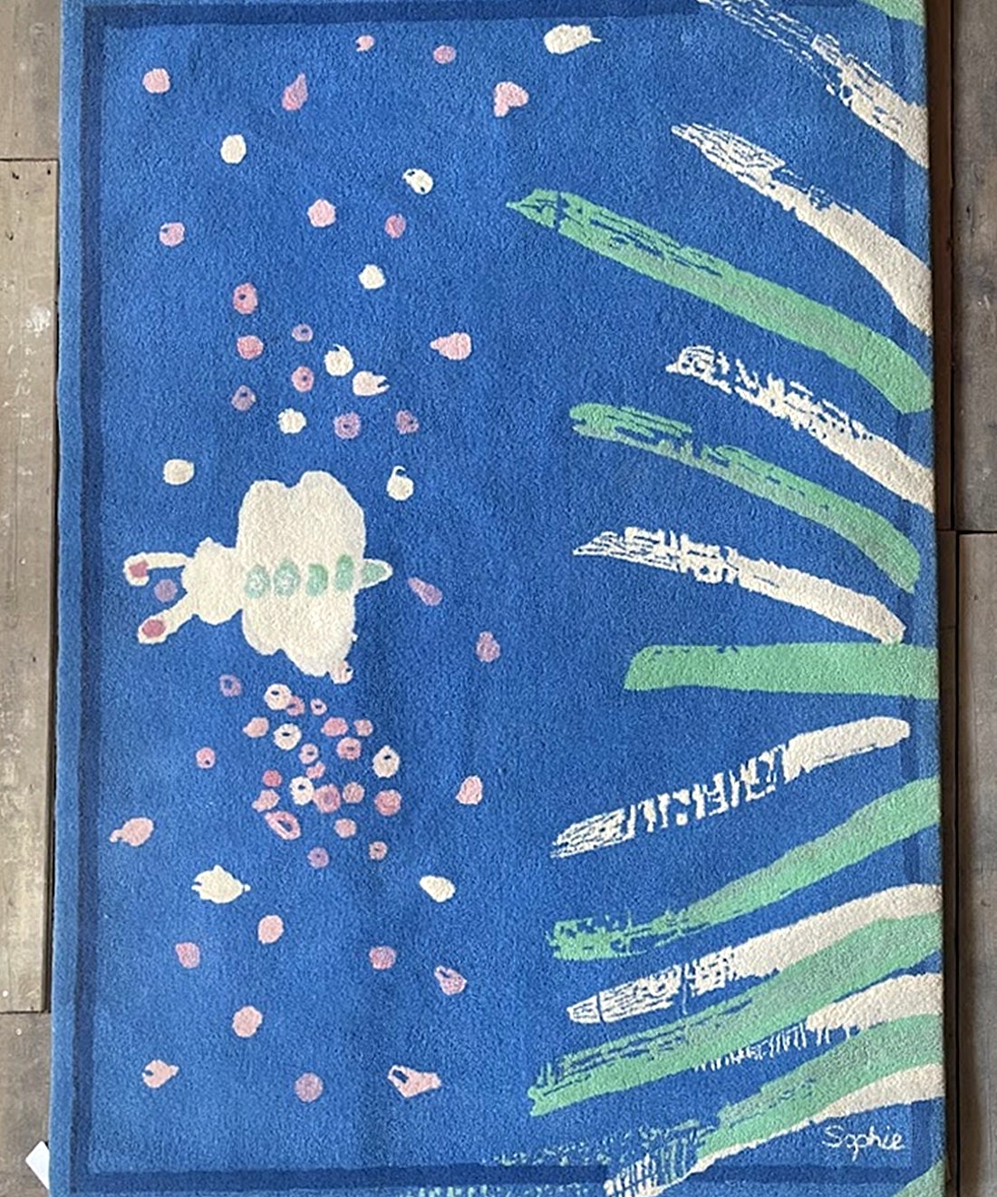 1990s_TISCA_“Sophie”_Hand-Tufted_New_Zealand_Wool_Rug,_Dormiane,_France